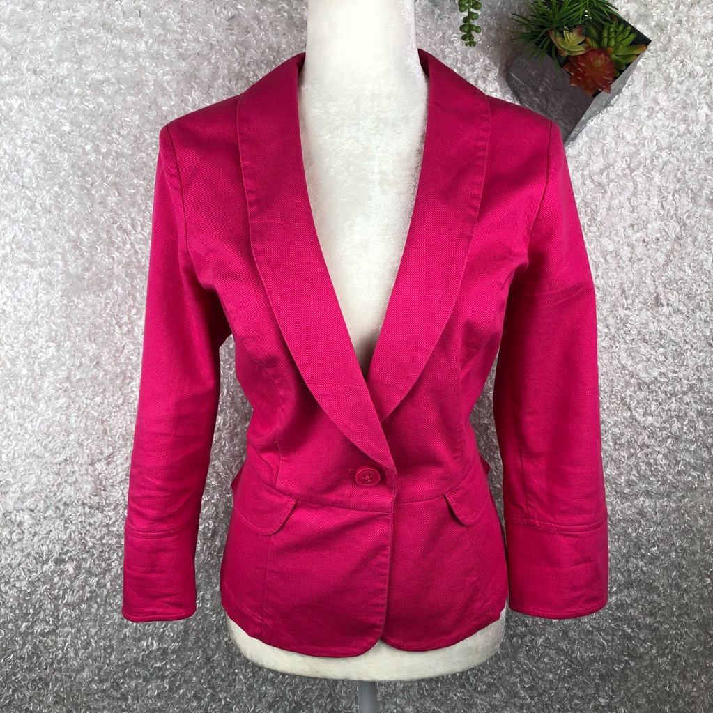 Cabi Hot Pink Shawl Collar Blazer